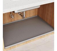 IYYI Tapis en Silicone sous évier 34x22 Pouces, revêtement d'armoire imperméable Structure nid d'abeille, Tapis antidérapant résistant à la Chaleur pour Cuisine (Gris, 34" x 22")