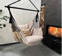 Izabell® Chaise hamac avec Grands Coussins - Fauteuil Suspendu XXL et hamac pour intérieur & extérieur - Coffee Swing en Sacs de Jute de torréfacteurs de café