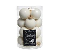 Izaneo - Lot de 16 mini boules noel blanc laine