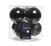 Izaneo - Lot de 6 boules de noel noir