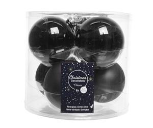 Izaneo - Lot de 6 boules de noel noir