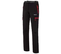 IZAS Pau Pantalon de Trekking Femme Noir Rouge FR: L (Taille Fabricant: L)