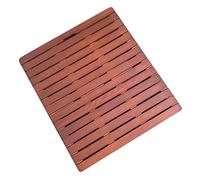 IZDOGA Tapis de Douche en Bois Antidérapant,Caillebotis Douche Bois,Tapis de Bain en Bois Naturel,Conception à Lattes,Séchage Rapide,Facile à Nettoyer,Taille Personnalisable (50 * 50cm,Dark Color)
