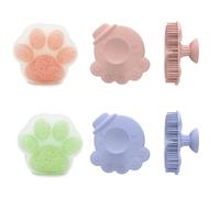 IZDUDO Cepillo de baño para bebé de 4 piezas, exfoliante de silicona, para costra láctea,lo cde masaje con esponja konjac, cepillo baño para el cuero cabelludo del bebé