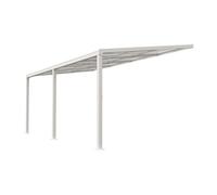 IZEDA Pergola adossée aluminium toit coulissant 18 m² - Blanc