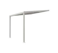 Pergola adossée en aluminium avec toit coulissant - 9 m² - blanc - IZEDA