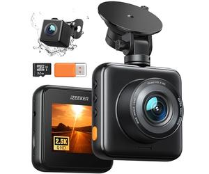 iZEEKER 2.5K Dashcam Voiture Avant Arrière, 1440P+1080P FHD Camera Embarquée Voiture, Mini Caméra Voiture avec Carte SD, Capteur G, Vision Nocturne, WDR, Enregistrement en Boucle, Mode Parking 24H