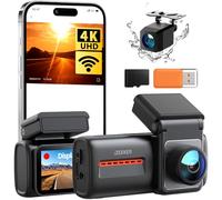 iZEEKER 4K Dashcam Voiture Avant Arrière, Wi-Fi 6 Intégré, Carte SD 32G Offerte, Caméra Dual 4K+1080P, Écran IPS 2,99", Contrôle APP, Vision Nuit, G Capteur, Enregistrement en Boucle, Mode Parking 24H