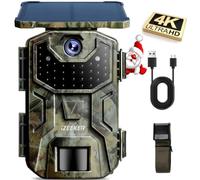 iZEEKER Caméra de Chasse Solaire 4K 48MP à 30fps avec 2,0’’ Écran LCD Intégré, 2600mAh Batterie Pas de WiFi, Camera Chasse avec Détection de Mouvement PIR et Vision Nocturne IR pour Observer la Faune