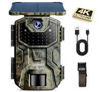 iZEEKER Caméra de Chasse Solaire 4K 48MP à 30fps avec 2,0’’ Écran LCD Intégré, 2600mAh Batterie Pas de WiFi, Camera Chasse avec Détection de Mouvement PIR et Vision Nocturne IR pour Observer la Faune