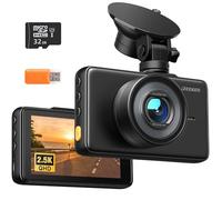 iZEEKER Caméra de Voiture FHD 1440P, 2.5K Dashcam Voiture avec Carte SD 32GB, 170 ° Écran de 3 Pouces, Capteur G, Moniteur de stationnement, Enregistrement en Boucle, Vision Nocturne, WDR