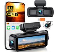 iZEEKER Dashcam Voiture 4 Canaux 4K avec WiFi 6, 360° Caméra, 4K + 3×1080P | Caméras Embarquée Avant Arrière Gauche Droite Intérieure, Vision Nocturne IR, Application, Mode Parking 24H, G-Sensor, WDR