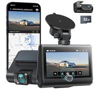 iZeeker Dashcam Voiture Avant Arrière 4K, Dash Cam avec Camera Voiture, WiFi/GPS, Carte SD 32Go, Vision Nocturne, G-Sensor, Mode Parking 24H, Grand Angle 170°, App Contrôle