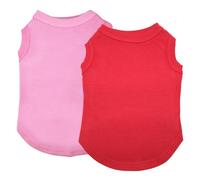Izefia 2 Pièces Chemise pour Chien Vêtements 2pcs Chiot T Shirt Respirant Chemise Vierge Cool Été Coton Gilet Chiot Chat Moyen