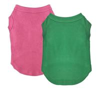 Izefia 2 Pièces Chemise pour Chien Vêtements 2pcs Chiot T Shirt Respirant Chemise Vierge Cool Été Coton Gilet Chiot Chat Moyen