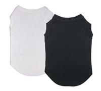 Izefia 2 Pièces Chemise pour Chien Vêtements 2pcs Chiot T Shirt Respirant Chemise Vierge Cool Été Coton Gilet Chiot Chat Moyen