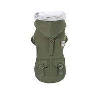 Izefia Manteau à Capuche en Coton épais pour Chien et Chat de Petite Taille Taille M Vert