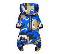 Izefia Manteau de Chien - Costume Combinaison Coupe Vent et Froid Camouflage Veste Hiver Chaud Vêtements Épais Manteau Anti-Neige Coton Chiot Moyen Chat Chien