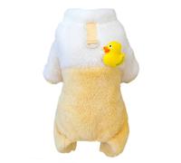 Izefia Pull Chien Vêtements Laine Hiver Chaud Sweatshirt 4 Jambes Combinaison Pyjama Mignon Jaune Canard Chien Pull Chiot Moyen Chat