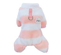 Izefia Pull pour Chien Polaire Hiver Chaud à Quatre Pattes Body Pantalons Pyjama pour Chiot Rainbow Stripe Pull Moyen Chien Chat