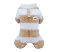 Izefia Pull pour Chien Polaire Hiver Chaud à Quatre Pattes Body Pantalons Pyjama pour Chiot Rainbow Stripe Pull Moyen Chien Chat