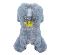 Izefia Pull pour Chien Vêtements Laine Pull Hiver Sweatshirt Chaud 4 Jambes Combinaison Pyjama Couronne Princesse Pull pour Chien Chiot Moyen Chat