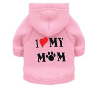 Izefia Sweat à Capuche J'aime Ma Mère - Cardigan Chaud en Coton pour Chien et Chat - Vêtement Hiver