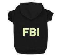 Izefia Sweat à Capuche pour Chien Vêtements pour Chien FBI Bande Réfléchissante Fluorescente Cardigan Hiver Sweat - Shirt Chaud Coton Chien à Capuche pour Petit Chien Chat