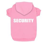 Izefia Vêtements pour Chien Sweats à Capuche Security Imprimé Vêtements Sweat-Shirt Chaud Manteau de Veste en Coton pour Petit Chien Moyen Chat Rose L