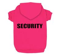 Izefia Vêtements pour Chien Sweats à Capuche Security Imprimé Vêtements Sweat-Shirt Chaud Manteau de Veste en Coton pour Petit Chien Moyen Chat Carmin XL