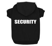 Izefia Vêtements pour Chien Sweats à Capuche Security Imprimé Vêtements Sweat-Shirt Chaud Manteau de Veste en Coton pour Petit Chien Moyen Chat Noir XS