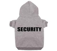 Izefia Vêtements pour Chien Sweats à Capuche Security Imprimé Vêtements Sweat-Shirt Chaud Manteau de Veste en Coton pour Petit Chien Moyen Chat Gris XXXL