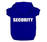 Izefia Vêtements pour Chien Sweats à Capuche Security Imprimé Vêtements Sweat-Shirt Chaud Manteau de Veste en Coton pour Petit Chien Moyen Chat Bleu XXL