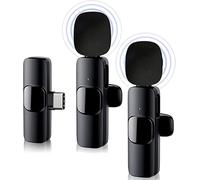 iZEN Mini microphone cravate sans fil pour téléphones avec port de type C, micro sans fil Plug-Play avec 2 microphones pour enregistrement vidéo Vlog, synchronisation automatique et réduction du bruit