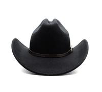 IZHAOGJING Chapeau Cowboy, Cowboy Hat Chapeau de Cowboy Western Vintage for Homme, Gentleman, Dame, Jazz, Cowgirl, avec Large Bord en Cuir, Cloche, Sombrero, Hombre(Black01)