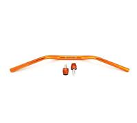 IZHAOGJING Guidon Moto, Guidon Velo Guidon de Moto de Moto Universel en Alliage d'aluminium 28mm 1-1/8 '' pour Pilotage de Brouillard à vélo de saleté(Orange and Bar Ends)