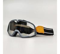IZHAOGJING Lunette Moto Cross, Masque Moto Cross Lunettes De Moto Rétro, Motocross, Scooter, ATV, Ski, Anti-UV, Café Racer, Chopper, Cyclisme, Course(Gray-Silver)