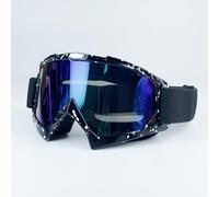 IZHAOGJING Lunette Moto Cross, Masque Moto Cross Lunettes de motocross avec sangle amovible for sports de plein air, coupe-vent, cross-country(BKS-BLUE)