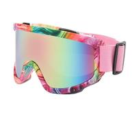 IZHAOGJING Lunette Moto Cross, Masque Moto Cross Lunettes de Ski antibuée, for moto, Snowboard, hiver, Sport de plein air, masque de Ski coupe-vent, lunettes hors route, casque(ZZ-Pink)