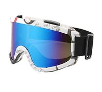 IZHAOGJING Lunette Moto Cross, Masque Moto Cross Lunettes de Ski antibuée, for moto, Snowboard, hiver, Sport de plein air, masque de Ski coupe-vent, lunettes hors route, casque(ZZ-White)