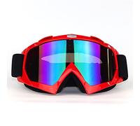 IZHAOGJING Lunette Moto Cross, Masque Moto Cross MODE MOTOCROST MOTOCROSS DE MOTOCROSE VERRES DE ROND RACING RACING VTT Vélo anti-UV Casque Goggle(Red Frame)