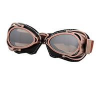 IZHAOGJING Lunette Moto Cross, Masque Moto Cross Rétro moto goggles casque steampunk cuivre volant bouillot verres millésible pilote motard lunettes lunettes lunettes de protection(Googles 4)