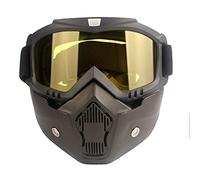 IZHAOGJING Lunette Moto Cross, Masque Moto Cross Sports d'hiver Masque de Ski de neige Ski de descente de montagne lunettes de snowboard Masque de Ski lunettes de Ski patin à neige(Yellow)