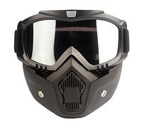 IZHAOGJING Lunette Moto Cross, Masque Moto Cross Sports d'hiver Masque de Ski de neige Ski de descente de montagne lunettes de snowboard Masque de Ski lunettes de Ski patin à neige(Silver)