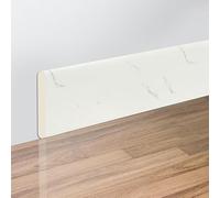 IZHAOGJING Plinthe Souple Autoadhésive, Plinthe Adhesive Enceinte étanche 2M Ligne de plinthe Auto-adhésive Autocollant Mural 3D Ligne d'angle de décoration Anti-Collision épaissie(White)