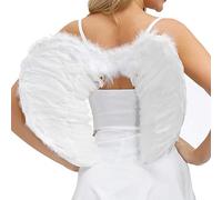 IZHIUTP Ailes d'ange Blanc, Costumes Ailes d'ange, Mini-Anges Kid Angel, Anges Ailes déguisées, Costumes de Cosplay de fée fête de Noël(White,L)