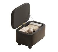 IZHIUTP Repose-Pieds Multifonction, Tabouret de Rangement, Tabouret de Salon en Forme de Cube avec Cadre en Bois Robuste, Coffre à Jouets, Pouf rembourré en Cuir (Couleur: E)(G)