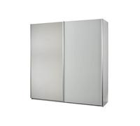 IZIA BLANCHE - Armoire 2 Portes Coulissantes avec Miroir - ACCADUEO