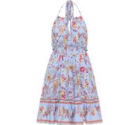 IZIA Robe d’été 'Gaya' bleu clair / miel / rose clair / bourgogne, Taille 36
