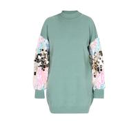 IZIA Robes en maille bleu / bleu cyan / rose ancienne / argent, Taille M-L